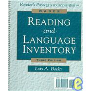 Bader Reading and Language Inventory with Booklet (Graded Reading Passages)