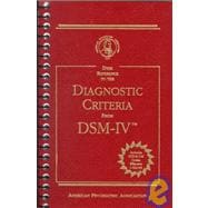 Desk Reference to the Diagnostic Criteria from DSM-IV 9780890420645