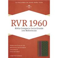 RVR 1960 Biblia Compacta Letra Grande con Referencias, chocolate/ciruela/verde jade símil piel 9781433691461