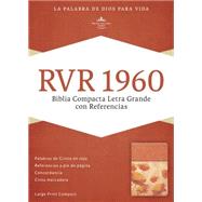 RVR 1960 Biblia Compacta Letra Grande con Referencias, damasco/coral símil piel 9781433691485