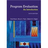 Program Evaluation An Introduction to an Evidence-Based Approach 9781305101968