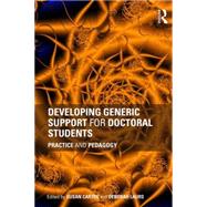Developing Generic Support for Doctoral Students: Practice and Pedagogy 9780415662321