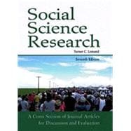 Social Science Research: A Cross Section of Journal Articles for Discussion and Evaluation 9781936523016