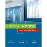 Statistics for Managers Using Microsoft Excel 9780134173054