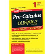 1,001 Pre-Calculus Practice Problems for Dummies Access Code 9781118853085