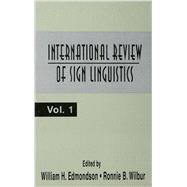 International Review of Sign Linguistics: Volume 1 9781138973091