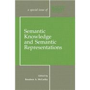 Semantic Knowledge and Semantic Representations: A Special Issue of Memory 9781138883109