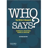 WHO SAYS? The Writer's Research 9780190633479