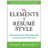 The Elements of Resume Style 9780814433935