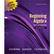 Beginning Algebra with Applications, Multimedia Edition 9781133374176