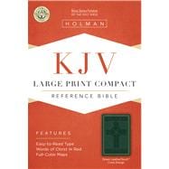 KJV Large Print Compact Reference Bible, Green Cross Design LeatherTouch 9781586404291