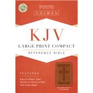 KJV Large Print Compact Reference Bible, Tan Cross Design LeatherTouch 9781586404307