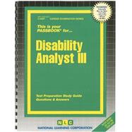 Disability Analyst III Passbooks Study Guide 9780837344577