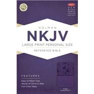 NKJV Large Print Personal Size Reference Bible, Purple LeatherTouch 9781433604850
