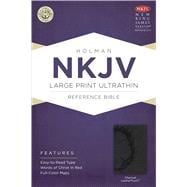 NKJV Large Print Ultrathin Reference Bible, Charcoal LeatherTouch 9781433614897