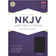 NKJV Large Print UltraThin Reference Bible, Black Genuine Leather 9781433645006