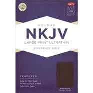 NKJV Large Print Ultrathin Reference Bible, Brown Genuine Cowhide Indexed 9781433615047