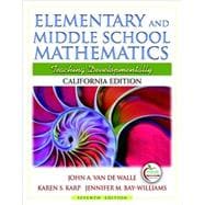 California Edition of Elementary and Middle School Mathematics 9780137025107