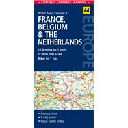 AA Road Map Europe France, Belgium & the Netherlands 9780749575311
