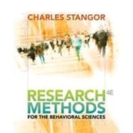 Research Methods for the Behavioral Sciences, 4th Edition 9781133335863