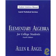 Elementary Algebra for College Students: Student Solutions Manual 9780133675900