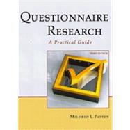 Questionnaire Research : A Practical Guide 9781884585944