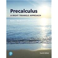 Precalculus A Right Triangle Approach 9780134696461