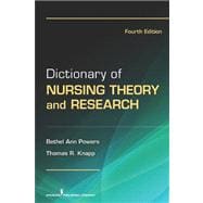 Dictionary of Nursing Theory and Research 9780826106650