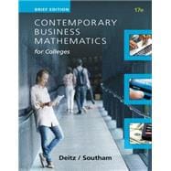 Contemporary Business Mathematics for Colleges 9781305506701