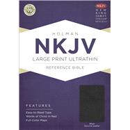 NKJV Large Print Ultrathin Reference Bible, Black Genuine Leather with Ribbon Marker 9781433606823