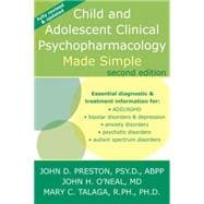 Child and Adolescent Pyschopharmacology Made Simple 9781572247031