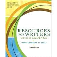 Resources for Writers with Readings (with MyWritingLab with Pearson eText Student Access Code Card) 9780205777280