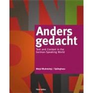 Anders gedacht Text and Context in the German-Speaking World 9781133607304