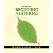 Student Solutions Manual for Gustafson/Karr/Massey's Beginning Algebra, 9th 9781439047392