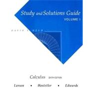 Study and Solutions Guide for Calculus Volume I : Larson/Hostetler/Edwards
