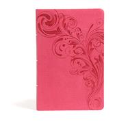 CSB Large Print Personal Size Reference Bible, Pink LeatherTouch, Indexed 9781433647680
