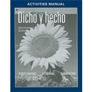 Dicho y hecho: Beginnins Spanish, Activities Manual with Lab Audio, Brief Edition 9780470937914