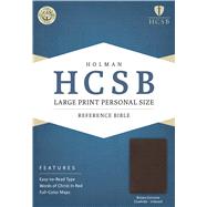 HCSB Large Print Personal Size Bible, Brown Genuine Cowhide Indexed 9781586407926