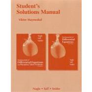 Student's Solutions Manual for Fundamentals of Differential Equations 8e and Fundamentals of Differential Equations and Boundary Value Problems 6e 9780321748348