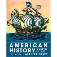 American History: A Survey, Volume 1 9780077238551