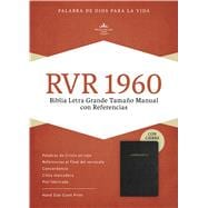 RVR 1960 Biblia Letra Grande Tamaño Manual, negro piel fabricada con índice, con cierre 9781586408985