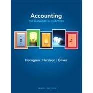 Accounting, Chapters 14-24 (Managerial chapters) 9780132569040
