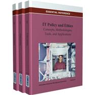 It Policy and Ethics: Concepts, Methodologies, Tools, and Applications 9781466629196