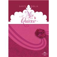 RVR 1960 Biblia Mis Quince, cóctel de frambuesa con aplique símil piel 9781433619243