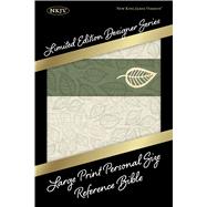 NKJV Large Print Personal Size Reference Bible, Designer Series, Linen Leaves, LeatherTouch 9781433619458