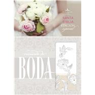 RVR 1960 Biblia Recuerdo de Boda, blanco/lino/encaje símil piel 9781433619502