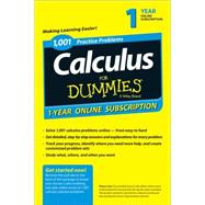 1,001 Calculus Practice Problems for Dummies 1-year Subscription Access Code Card 9781118849682
