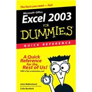 Excel 2003For Dummies Quick Reference