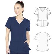 Insight by Med Couture Women's Doubled Pocket Solid Scrub Top LGE (PE-2468---NAVLGE LOGO c_10353_p9q