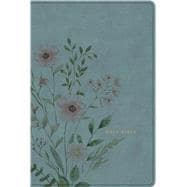 KJV Large Print Thinline Bible, Teal/Floral LeatherTouch